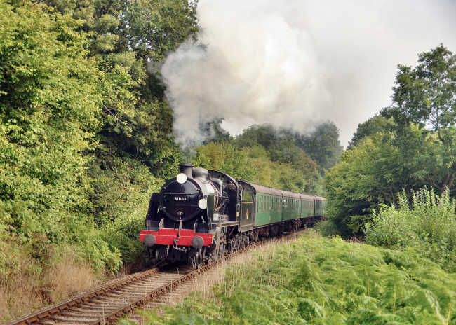 Обои картинки фото техника, паровозы, железная, паровоз, рельсы, дорога