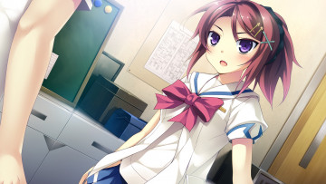 обоя аниме, ryuusei kiseki -shooting probe, фон, взгляд, девушка