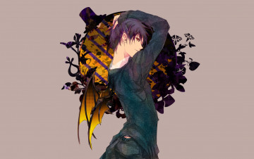 Картинка аниме ангелы +демоны крылья парень