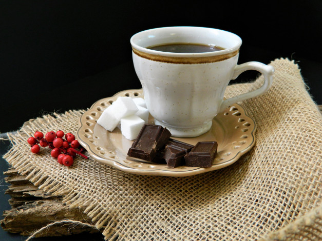 Обои картинки фото еда, кофе,  кофейные зёрна, шоколад