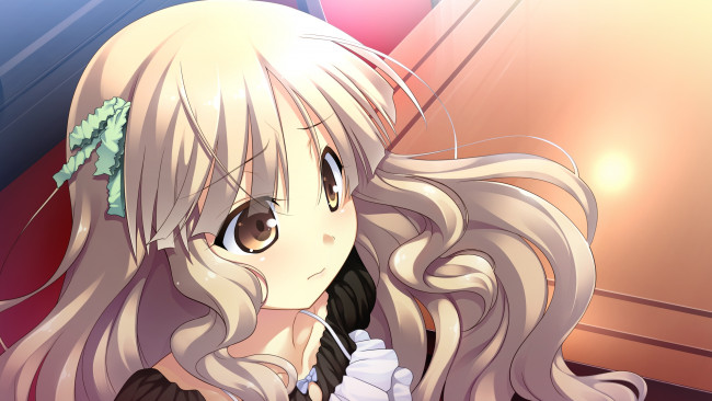 Обои картинки фото аниме, ryuusei kiseki -shooting probe, фон, девушка, взгляд