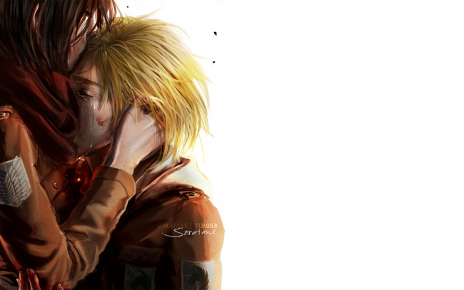 Обои картинки фото аниме, shingeki no kyojin, атака, титанов