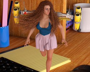 Картинка 3д+графика люди+ people фон взгляд девушка