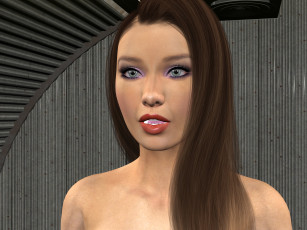 Картинка 3д+графика портрет+ portraits девушка взгляд фон