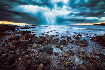 Картинка природа молния +гроза простор