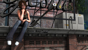 Картинка 3д+графика люди+ people взгляд фон девушка