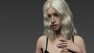 Картинка 3д+графика портрет+ portraits девушка взгляд фон