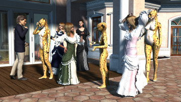 Картинка 3д+графика существа+ creatures девушки фон взгляд