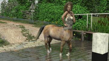 Картинка 3д+графика существа+ creatures девушка фон взгляд кентавр