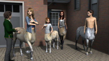 Картинка 3д+графика существа+ creatures фон девушки взгляд