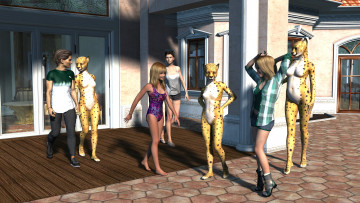 Картинка 3д+графика существа+ creatures фон взгляд девушки