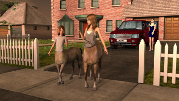 Картинка 3д+графика существа+ creatures фон взгляд девушки