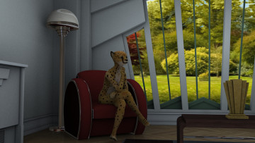 Картинка 3д+графика существа+ creatures леопард