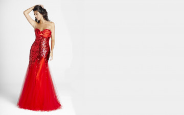 Картинка девушки -unsort+ брюнетки темноволосые брюнетка платье красное