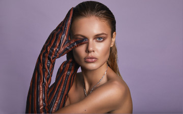 Картинка девушки -unsort+ лица +портреты портрет модель перчатки