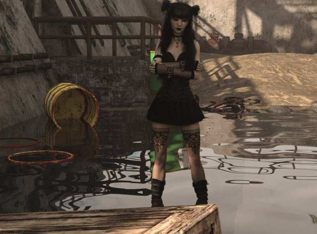 Обои картинки фото 3д графика, люди , people, фон, взгляд, девушка