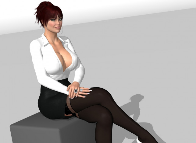 Обои картинки фото 3д графика, люди , people, взгляд, фон, девушка