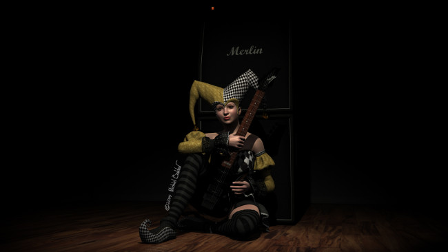 Обои картинки фото 3д графика, фантазия , fantasy, фон, взгляд, девушка