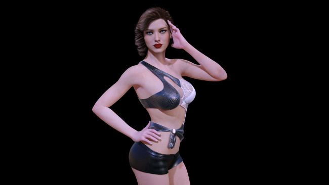 Обои картинки фото 3д графика, люди , people, фон, взгляд, девушка