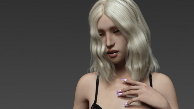 Обои картинки фото 3д графика, портрет , portraits, девушка, взгляд, фон