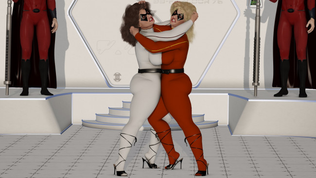 Обои картинки фото 3д графика, юмор , humor, девушки, фон, взгляд