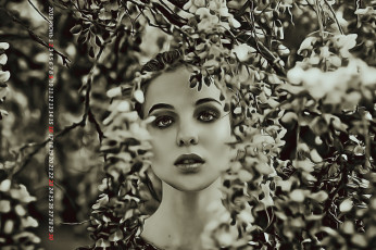 Картинка календари компьютерный+дизайн 2019 calendar женщина ветка растение взгляд лицо девушка