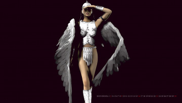 Картинка календари фэнтези 2019 calendar женщина крылья девушка