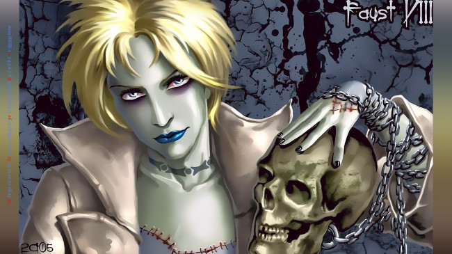 Обои картинки фото календари, фэнтези, 2019, calendar, цепь, череп, человек, взгляд