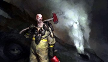 Картинка фэнтези драконы пожарный топор огнетушитель дракон