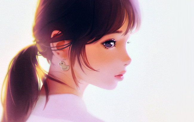 Обои картинки фото рисованное, люди, девочка, лицо