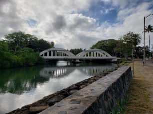 Картинка города -+мосты река мост пальмы