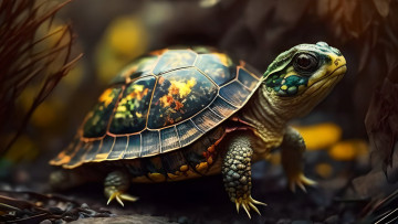 Картинка 3д+графика животные+ animals нейросети графика нейроарт ai art нейронные сети рисунки нейро искусство черепаха