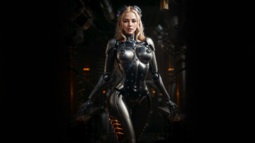 Картинка фэнтези роботы +киборги +механизмы нейросети графика нейроарт ai art нейронные сети рисунки нейро искусство девушка киборг