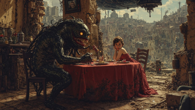 Обои картинки фото фэнтези, красавицы и чудовища, нейросети, графика, нейроарт, ai, art, нейронные, сети, рисунки, нейро, искусство, нейрографика, graphics, neuroart, neural, networks, drawings, neuro, neurography