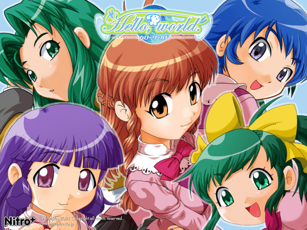 Обои картинки фото аниме, hello, world