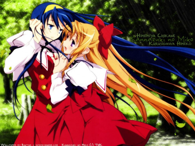 Обои картинки фото аниме, kannaduki, no, miko