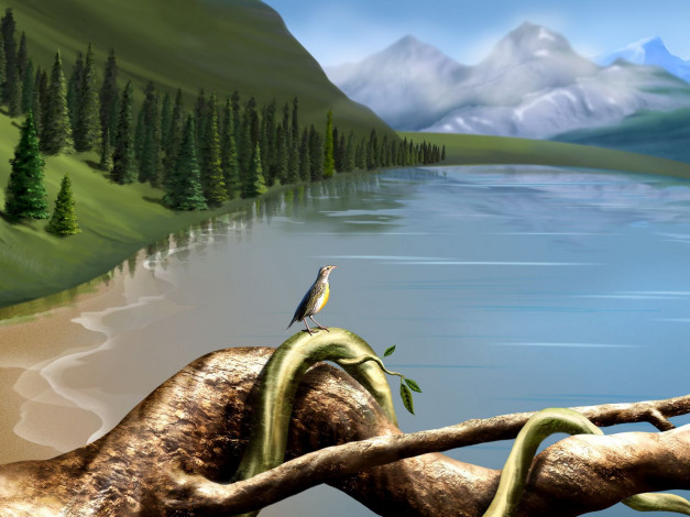 Обои картинки фото рисованные, природа