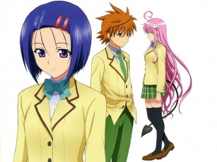 Картинка аниме to love ru девушки мальчик