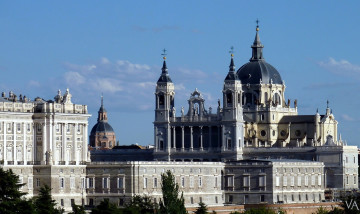 Картинка собор ла альмудена мадрид города испания купол большой кресты