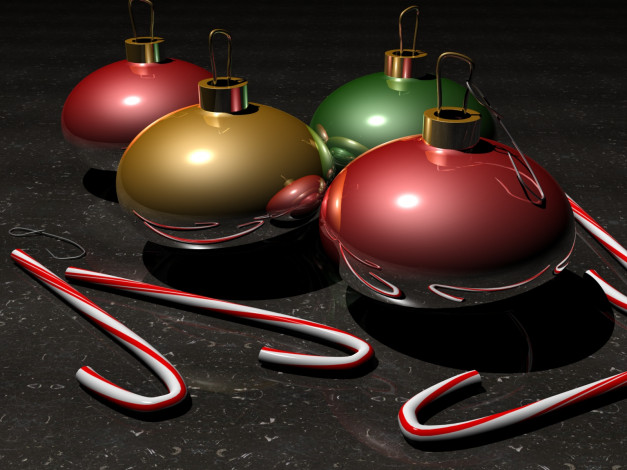 Обои картинки фото 3д, графика, holidays, праздники, конфеты, ёлочные, украшения