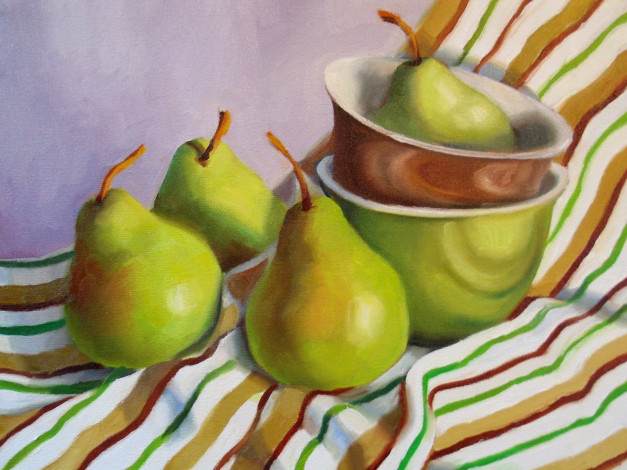 Обои картинки фото рисованные, еда, груши