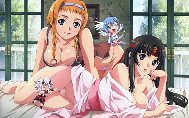 Обои картинки фото аниме, queen`s, blade, куклы, девушки