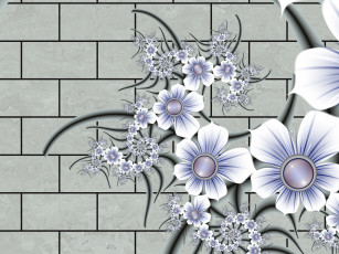 Картинка 3д графика flowers цветы фон узор цвета лепестки