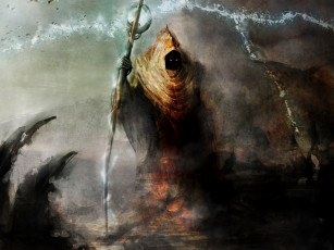 Картинка фэнтези маги глаза посох