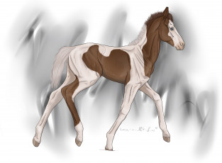 Картинка рисованные животные лошади лошадь