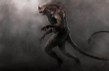 Картинка фэнтези существа хвост рог