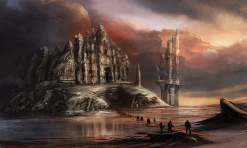 Картинка фэнтези замки вода