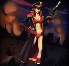 Картинка рисованные люди оружие взгляд девушка