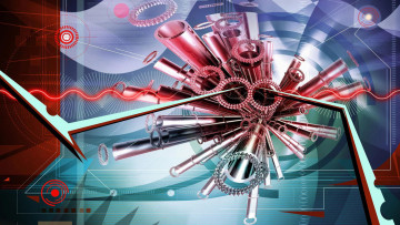 Картинка 3д+графика абстракция+ abstract абстракция механизм трубки