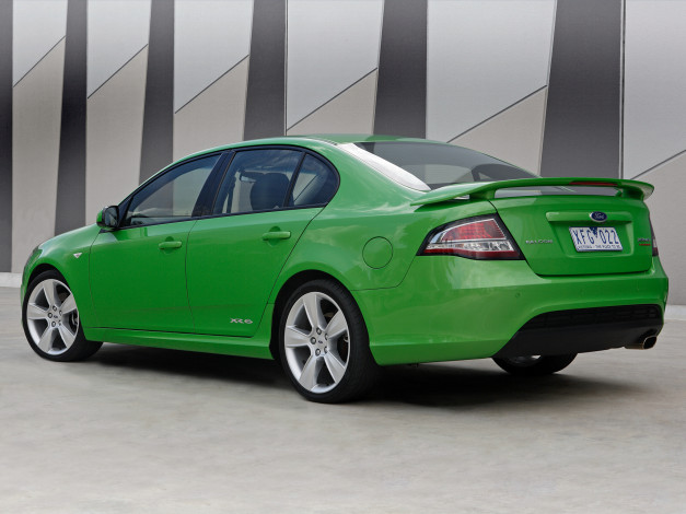 Обои картинки фото автомобили, ford, fg, зеленый, turbo, xr6, falcon